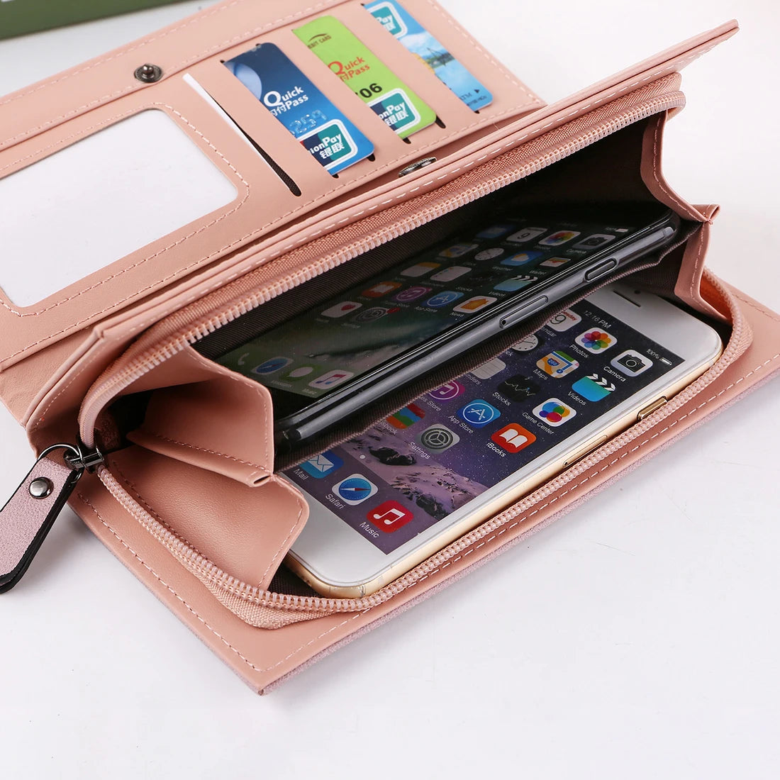 Women Leather Purses High Ladies Clutch Zipper Wallets Long