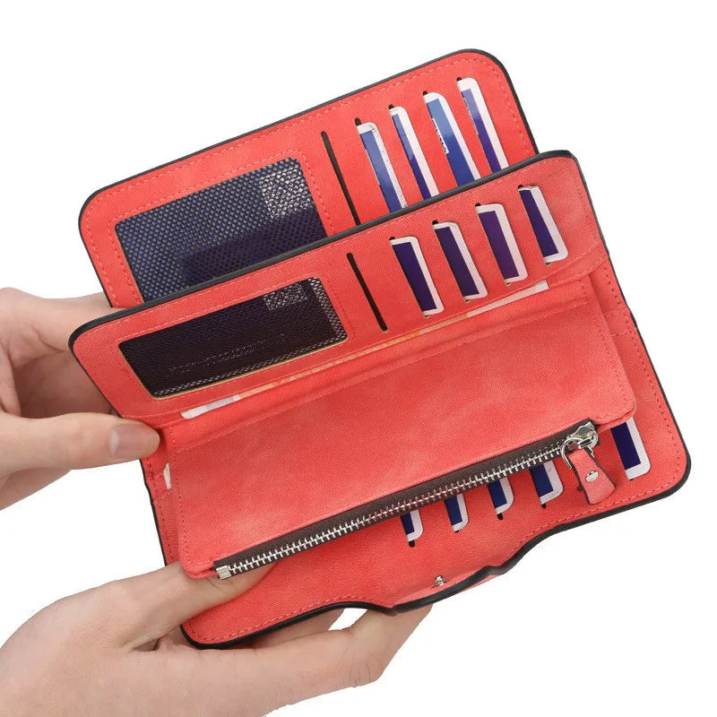 Scratch-Resistant Lady Wallet Long Clutch PU Female Purse