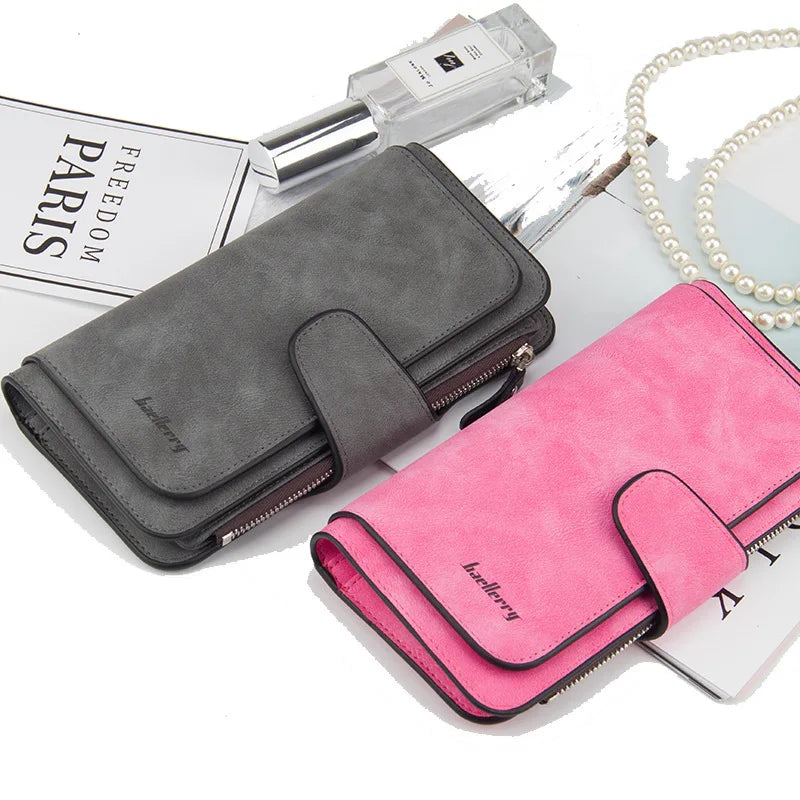 Scrub Leather Women Wallet Long Lady Purses High Clutch Female Wallet