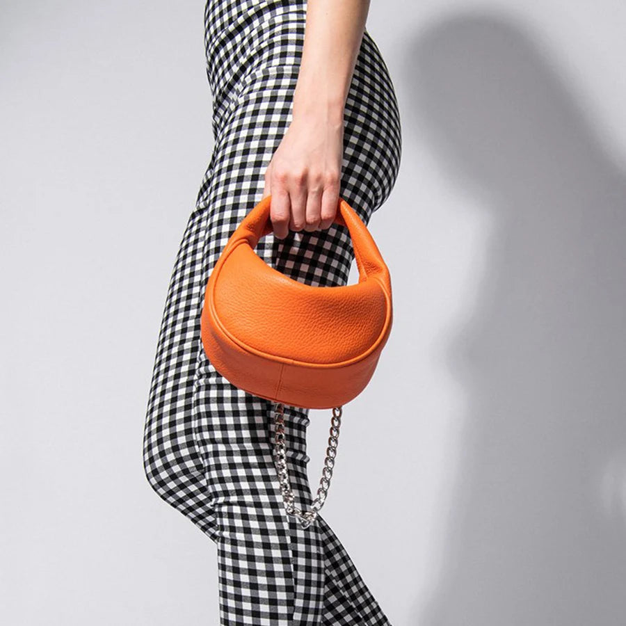 Vintage Lychee Pattern Women Hobo Bag Chain Underarm Bag