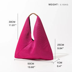 Women Tote Triangle Handbag Large Capacity Portable Shoulder Bag