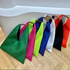 Women Tote Triangle Handbag Large Capacity Portable Shoulder Bag