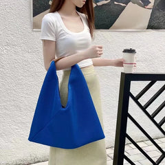 Women Tote Triangle Handbag Large Capacity Portable Shoulder Bag