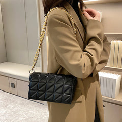 Quilted Shoulder Purse Chain Handbag Clutch Bag Leather Ladies Hand Bag