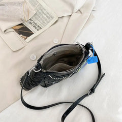 Rivet Shoulder Bag For Women Jacket Handbags Purse Ladies