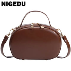 Vintage PU Leather Crossbody Shoulder Bag Small Tote Lady Wallet Brown