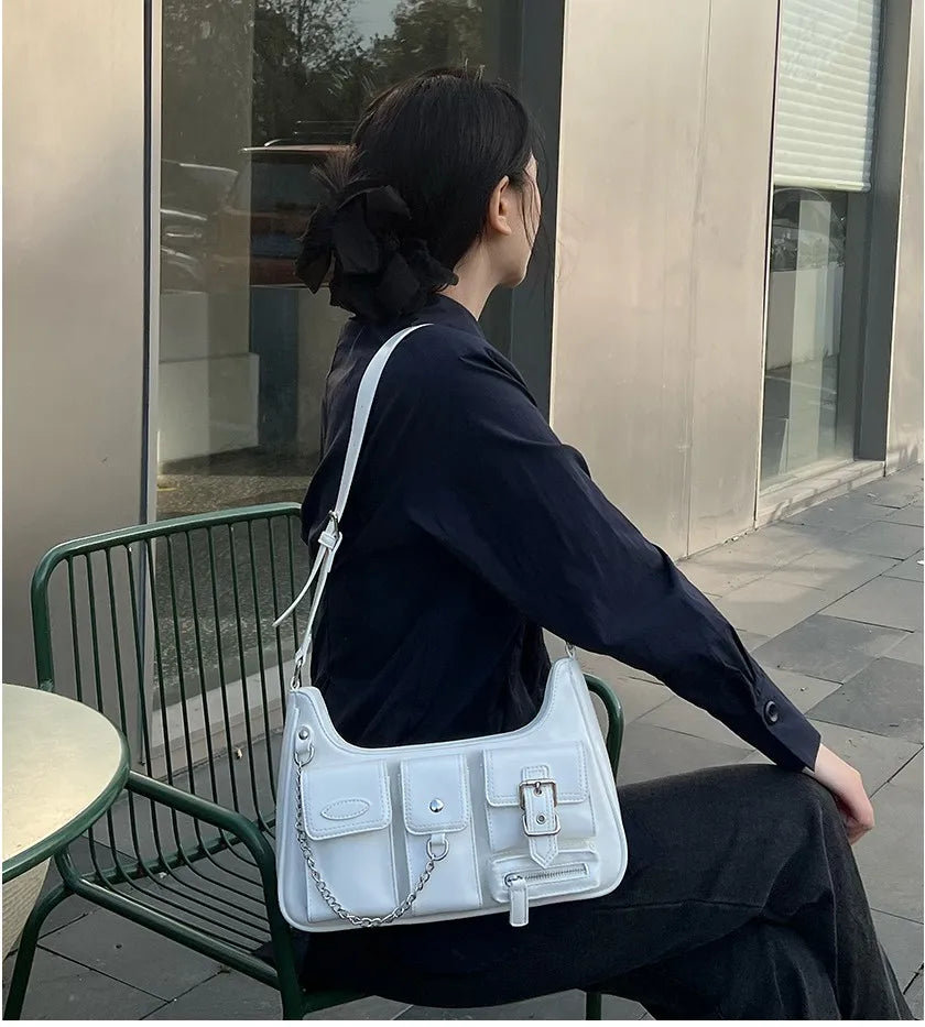 Women Underarm Bag PU Leather Female Purse and Handbag
