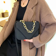 Nubuck Flap Clutch Purse with Metal Chain Shoulder Bag