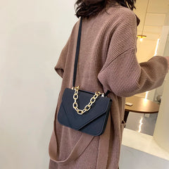 Nubuck Flap Clutch Purse with Metal Chain Shoulder Bag