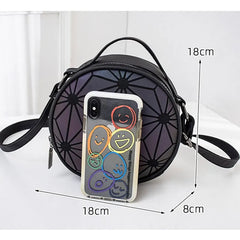 Reflective Geometric Holographic Crossbody Bag for Party