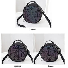 Reflective Geometric Holographic Crossbody Bag for Party