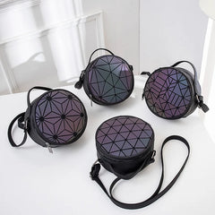 Reflective Geometric Holographic Crossbody Bag for Party