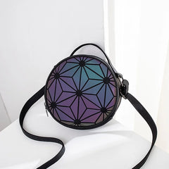 Reflective Geometric Holographic Crossbody Bag for Party