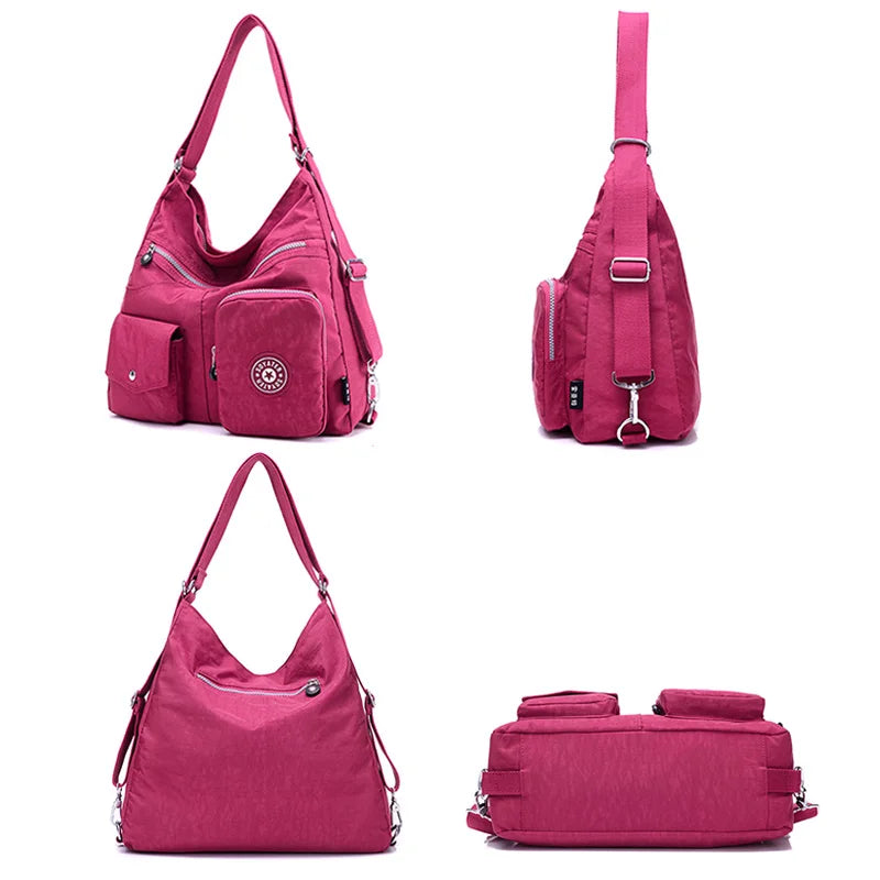 Waterproof Nylon Crossbody Bags for Women Large Capacity Lady Shoulder Bag Tote