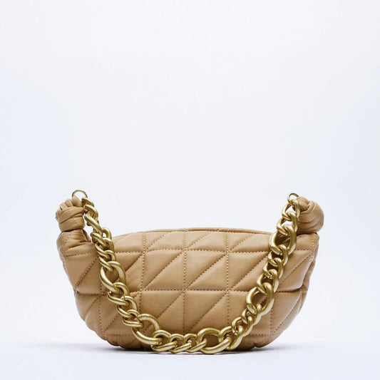 Thick Chains Hobos Shoulder Bags Women Handbags Lingge Lady Bag Small Tote