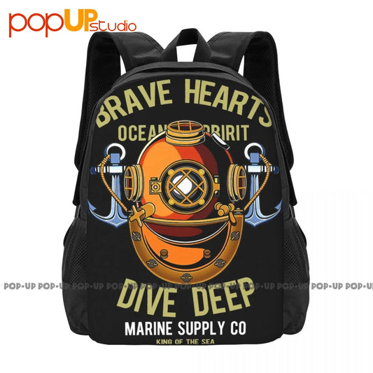 Brave Hearts Dive Deep Diver Backpack Large Capacity Schoolbag