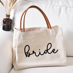 Bride Print Canvas Tote Bag Funny Women Lady Bride Shower Gift