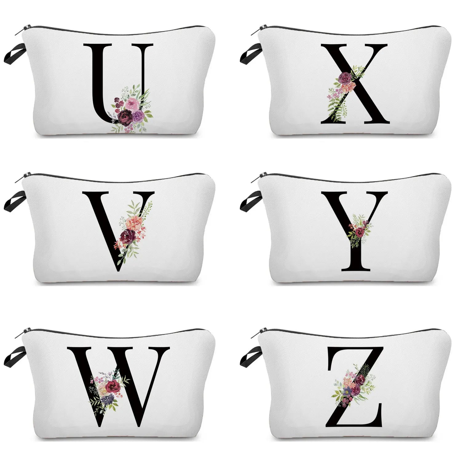 Flower Alphabet Bridesmaid Makeup Bag Cosmetic Gift Women's Bag