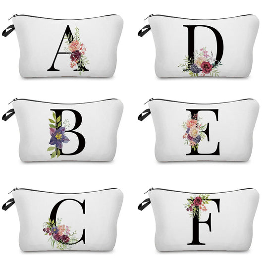 Flower Alphabet Bridesmaid Makeup Bag Cosmetic Gift Women's Bag