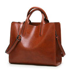 Women's PU Leather Shoulder Bag Casual Messenger Big Capacity Ladies Bag