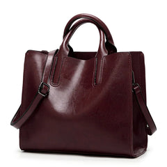 Women's PU Leather Shoulder Bag Casual Messenger Big Capacity Ladies Bag