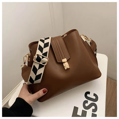 PU Leather Bucket Crossbody Bag For Women Shoulder Handbags