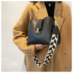 PU Leather Bucket Crossbody Bag For Women Shoulder Handbags