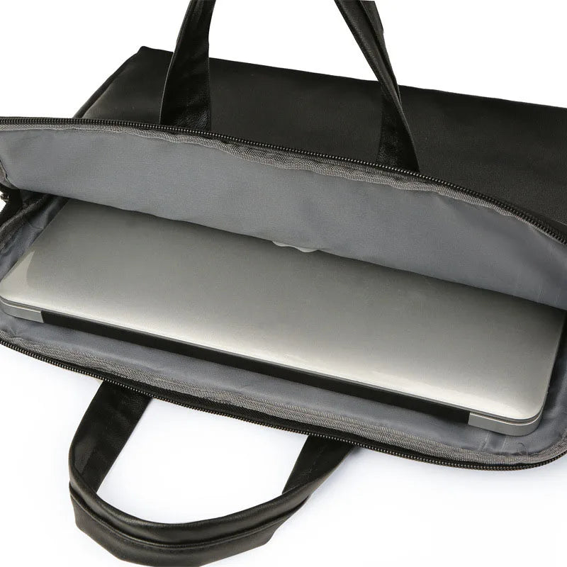 Men Handbag Briefcase PU Leather Laptop Shoulder Bag Business Crossbody