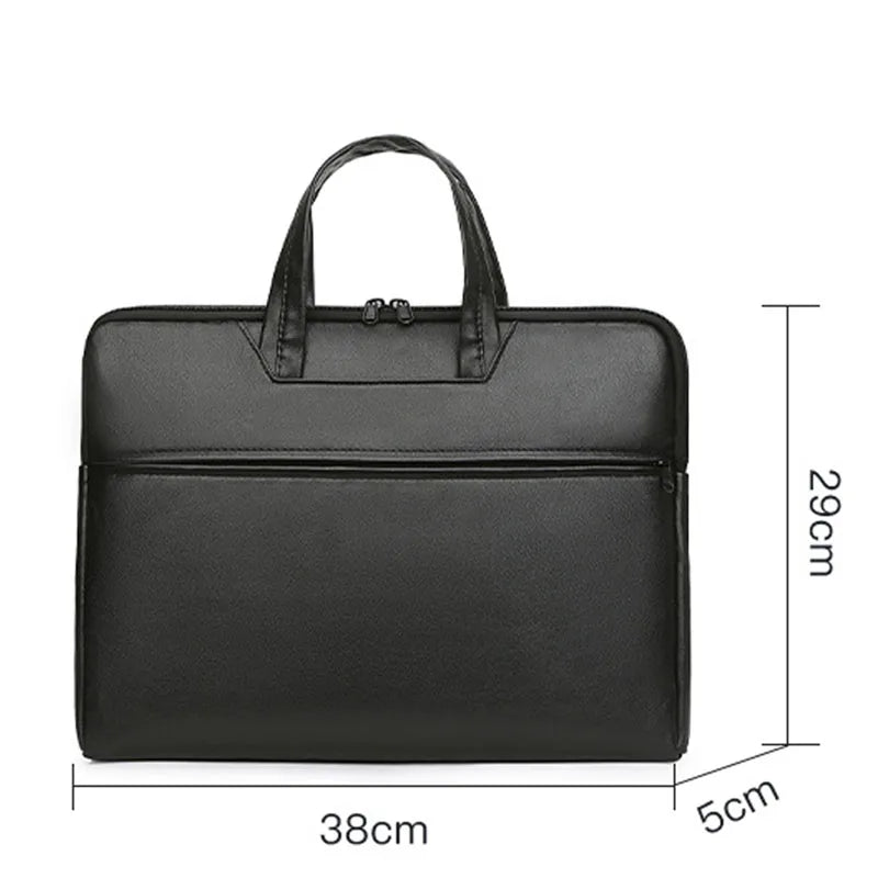 Men Handbag Briefcase PU Leather Laptop Shoulder Bag Business Crossbody