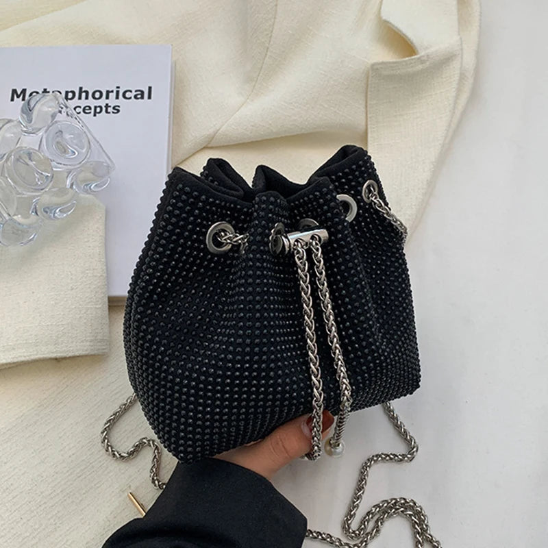 Bright Diamond Shoulder Bag Crossbody Bucket Handbag