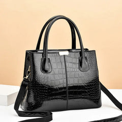 Stone Grain Leather Handbag Large-capacity Single Shoulder Bag