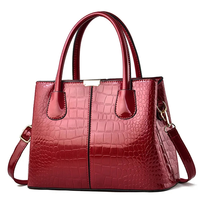 Stone Grain Leather Handbag Large-capacity Single Shoulder Bag