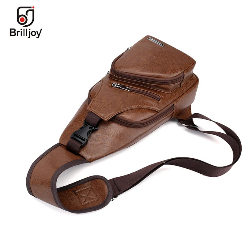 Men's Crossbody Messenger Chest Bag Pack Casual Shoulder Strap Travel Bag