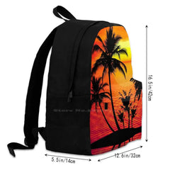 Summer Palm Trees Waves Beach Laptop Sleeve Gift For Her Women Men Teens