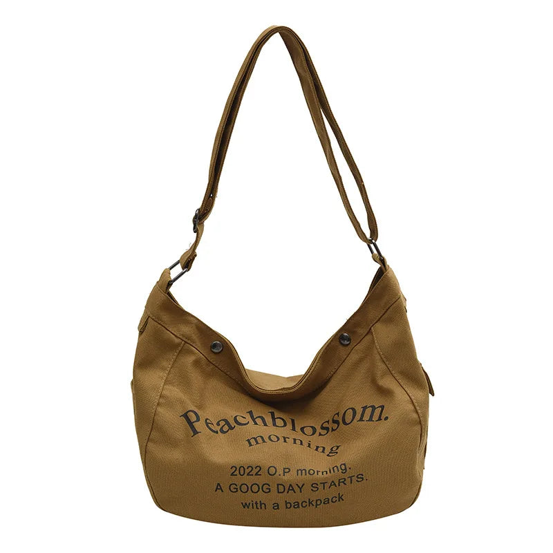 Large Capacity Canvas Shoulder Bag Crossbody Tote Bag
