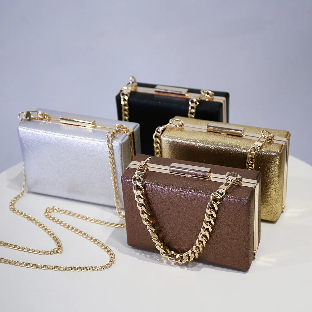 Brown Leather Clutch Crossbody Bag for Women