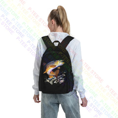 Brown Trout Fishing Backpack School Style Sports Bag