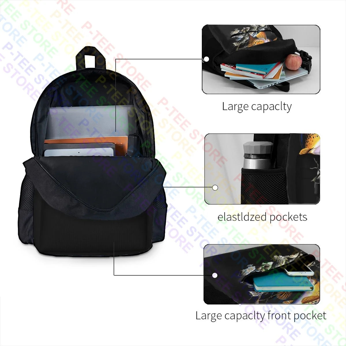 Brown Trout Fishing Backpack School Style Sports Bag