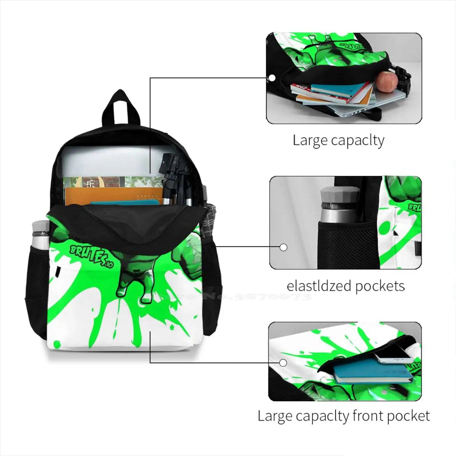 Brutes.Io Punch Green Backpack