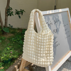 Bubble Flower Women's Shoulder Bag Large Capacity Tote Bag