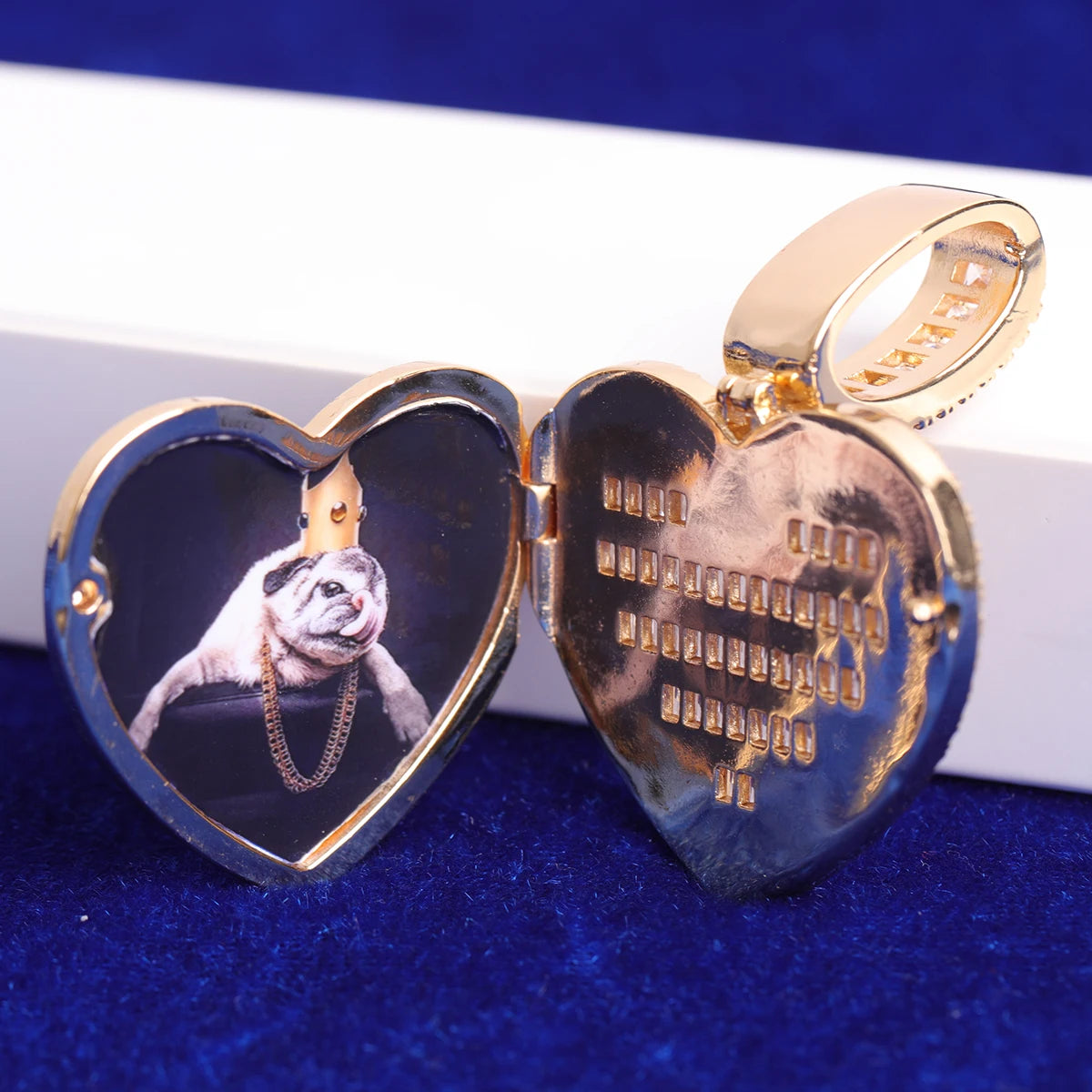 Bubble Letter Heart Pendant Men Necklace Hip Hop Jewelry