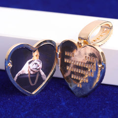 Bubble Letter Heart Pendant Men Necklace Hip Hop Jewelry