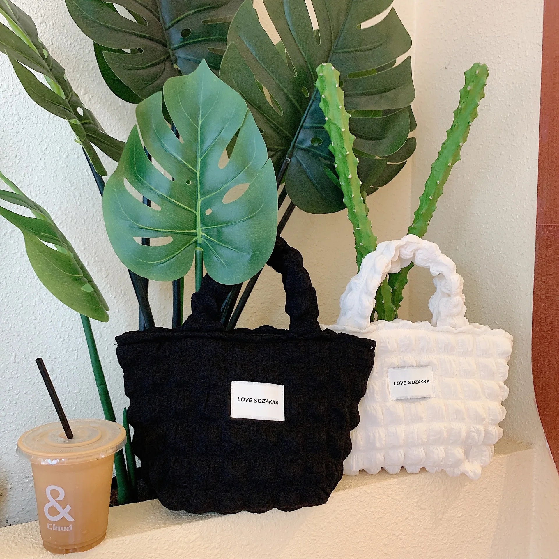 Bubble Plaid Women's Small Tote Handbags