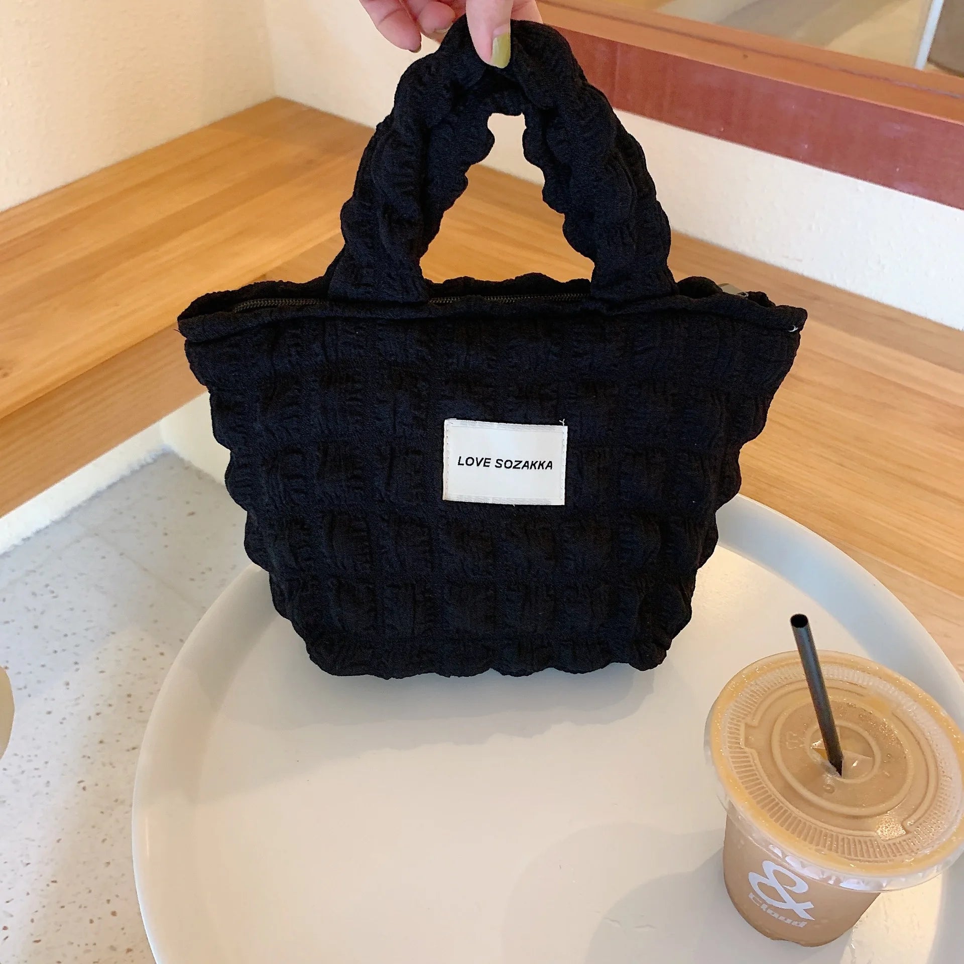 Bubble Plaid Women's Small Tote Handbags