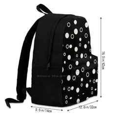 Big Capacity Backpack Laptop 15 Inch Dots Peach Circles Bubbles
