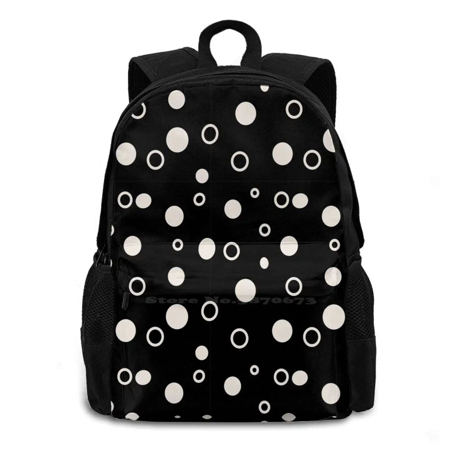 Big Capacity Backpack Laptop 15 Inch Dots Peach Circles Bubbles