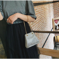 Bright Diamond Chain Shoulder Bag - Small Satchel