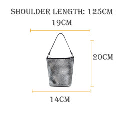 Diamond Inset Bucket Bag for Women Summer Beach Party B024