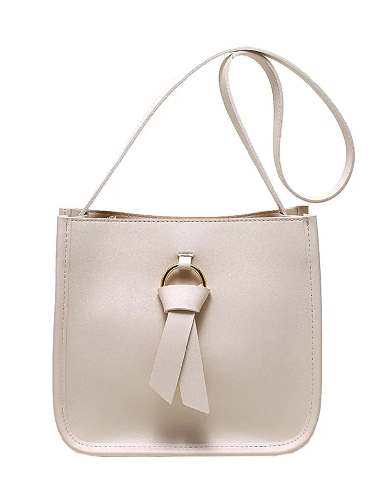 Bucket Crossbody Bag Women Handbags Pu Leather Solid Shoulder Bag