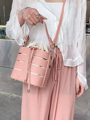 Bucket Shoulder Bag Top Handle Crossbody Handbag